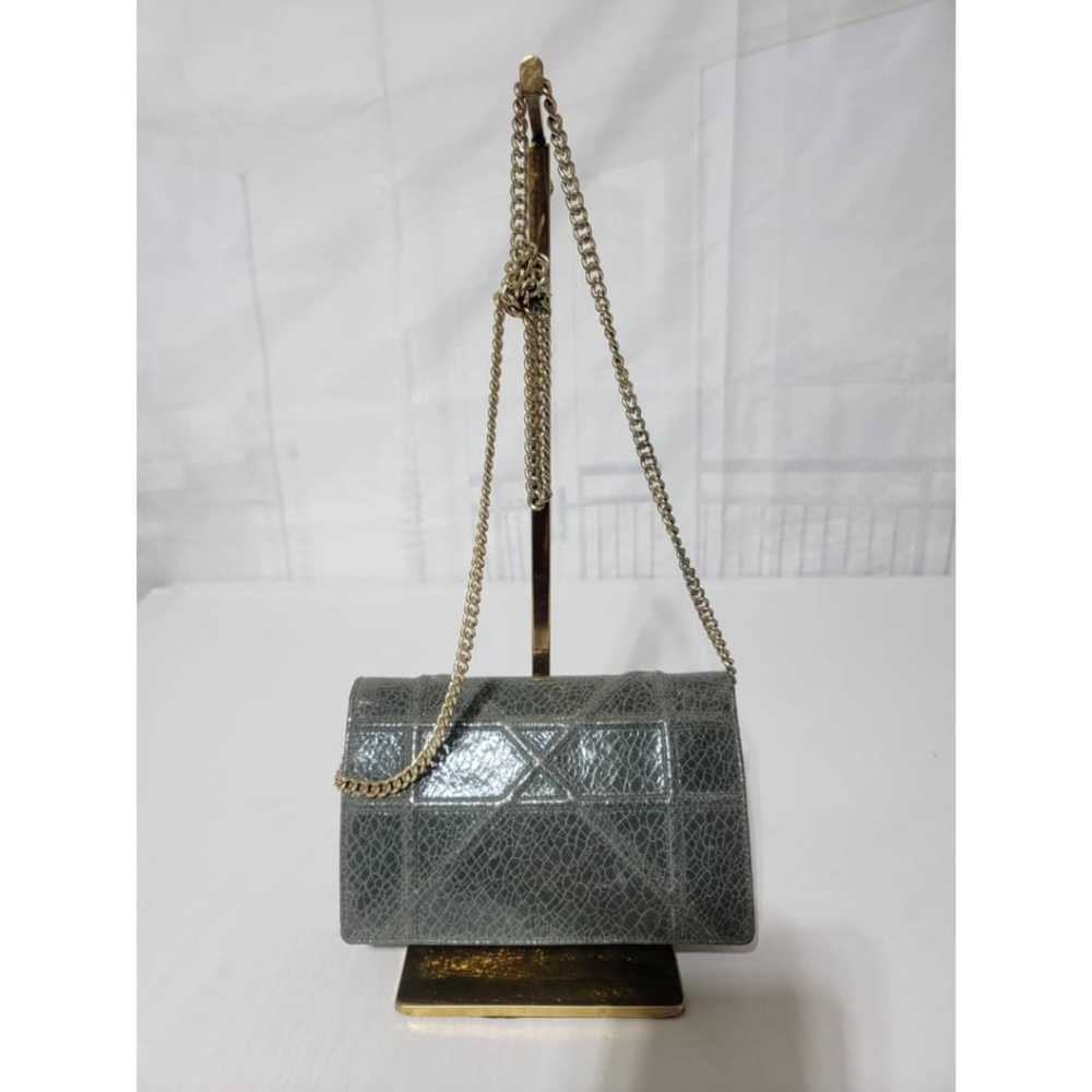 Authentic CHRISTIAN DIOR Metallic Brushed Calfskin Diorama Wallet on Cha… - Picture 6 of 16